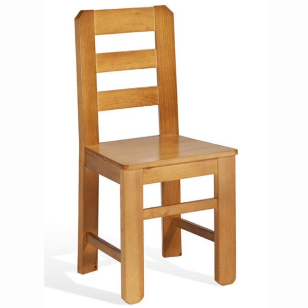 Silla madera de pino Toscana color miel ta asiento madera