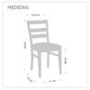 Medidas silla madera de haya Milan