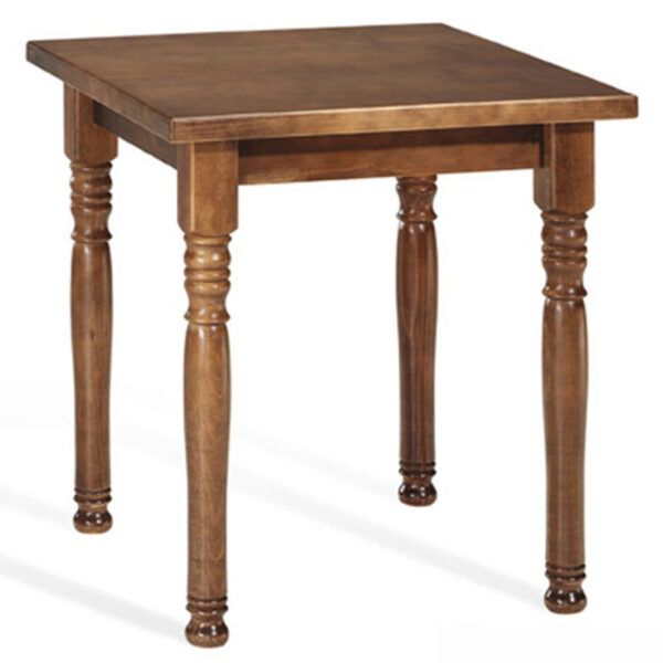 Mesa pino macizo castellana con pata torneada color nogal ta