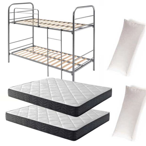 Litera metálica Azor con pack 2 colchones Asia y almohadas gratis
