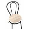 silla estilo Thonet metálica negra asiento roble claro