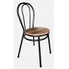 silla estilo Thonet metálica negra asiento nogal