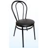 silla estilo Thonet metálica negra asiento acolchado negro
