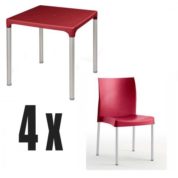 oferta conjunto sillas y mesa plastico