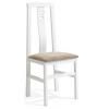 Silla madera de haya Carla color blanco asiento tapizado