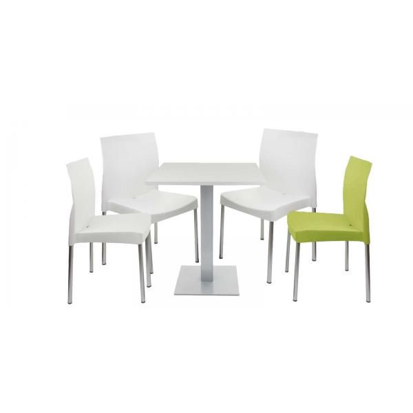 Conjunto mesa pie central Munera y silla Bruce