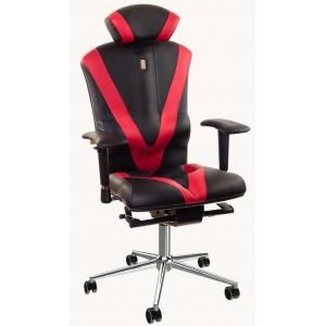 Silla operativa Victory tapizado eco piel negro y rojo con reposacabezas ergonomico