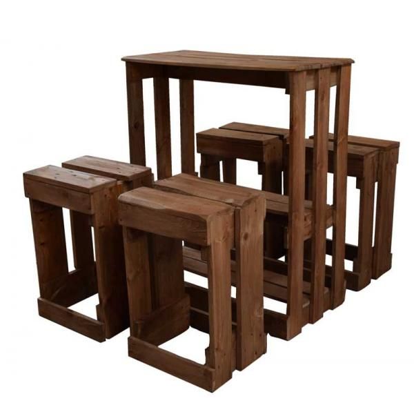 Conjunto Mesa y Taburetes Pallet