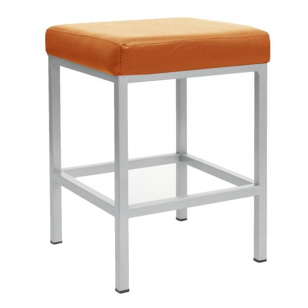 Taburete Daniel bajo tapizado skay naranja
