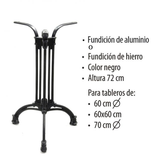 Base Ferr 3 apoyos hierro o aluminio fundido negro