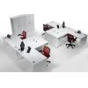 Composicion Mesa oficina recta Euro 2000 con ala color blanco