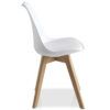 Silla Tower plus con asiento tapizado blanco