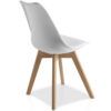 Silla Tower plus con asiento tapizado blanco