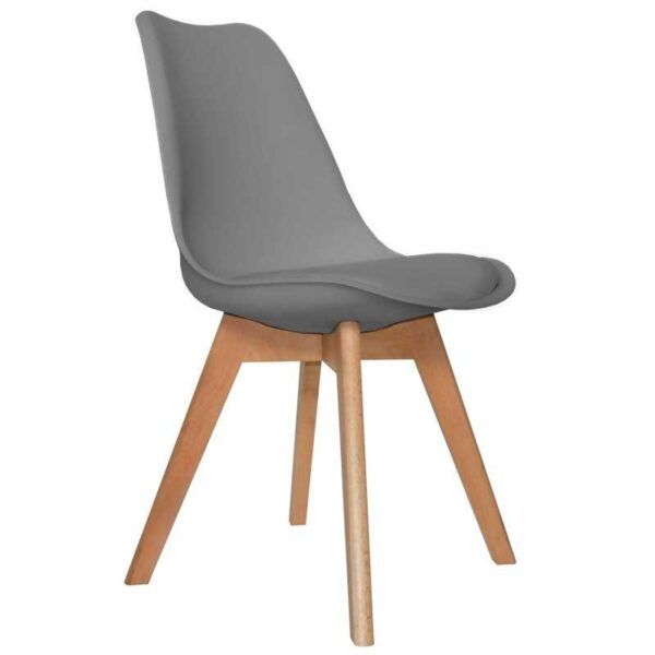 Silla New Tower plus con asiento tapizado gris