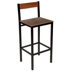 Taburete alto Mila asiento nogal
