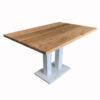 Clive Mesa madera de roble pata en dm blanco tablero roble macizo natural diag izq