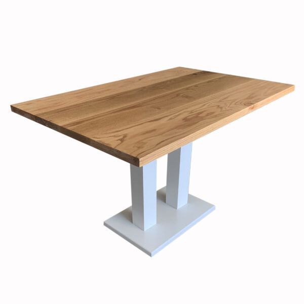 Clive Mesa madera de roble pata en dm blanco tablero roble macizo natural diag izq