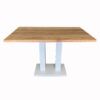 Clive Mesa madera de roble pata en dm blanco tablero roble macizo natural frontal