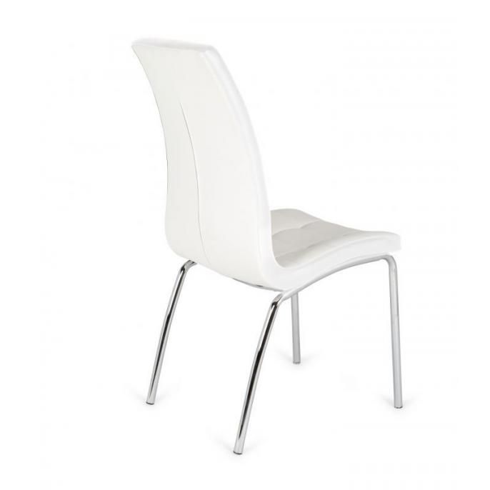 Silla Seb tapizado blanco vista posterior