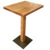 Mesa pino macizo color miel con base metalica