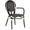 Sillon parisino Dijon rattan negro-blanco