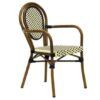 Sillon parisino Dijon rattan negro-beige
