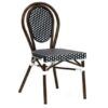 Silla parisina Dijon rattan negro-blanco