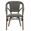 Sillon parisino Arles estructura teka rattan marron-lino