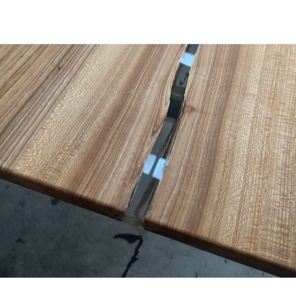 Tableros de mesa de olmo español con resina epoxi detalle