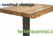 Mesa pie central hierro acabado vintage