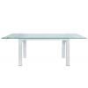 Mesa Garona patas blancas sobre transparente