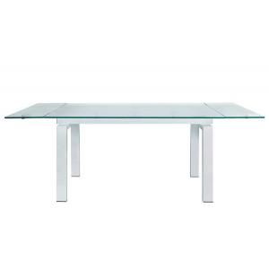 Mesa Garona patas blancas sobre transparente